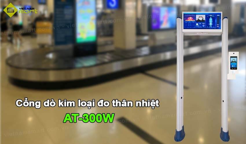 Cổng dò kim loại tích hợp tính năng đo thân nhiệt Safeway AT-300W mới nhất từ VietnamSmart