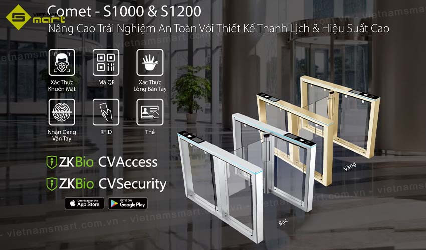 Cổng phân làn Flap Barrier ZKTeco Comet-S1200 Cổng phân làn Flap Barrier ZKTeco Comet-S1200