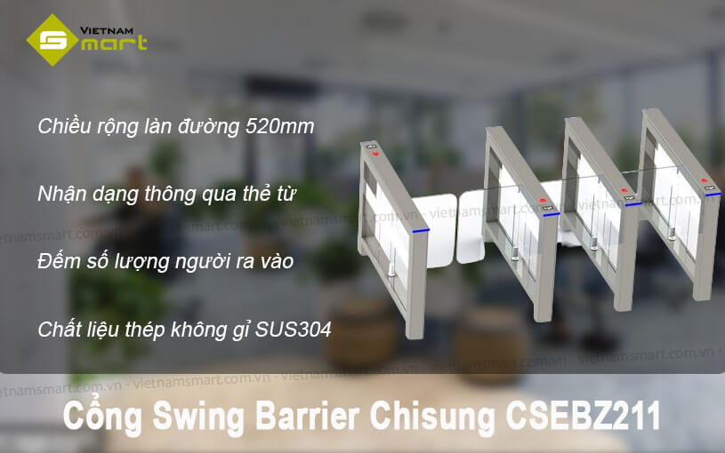 Cổng swing barrier Chisung CSSBZB90 Cổng Swing Barrier Chisung CSSBZB90