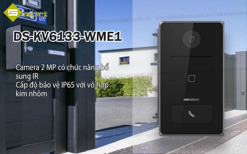 Nút ấn camera chuông cửa Hikvision DS-KV6133-WME1 Nút ấn camera chuông cửa Hikvision DS-KV6133-WME1