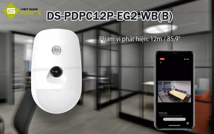 Cảm biến hồng ngoại không dây Hikvision DS-PDPC12PF-EG2-WB(B)