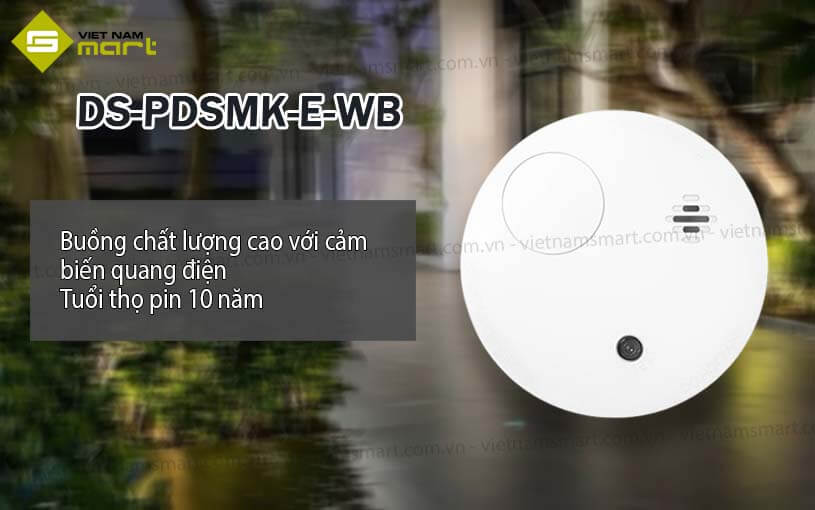 Cảm biến khói không dây Hikvision DS-PDSMK-E-WB Cảm biến khói không dây Hikvision DS-PDSMK-E-WB