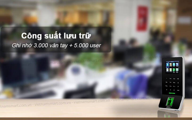 Dung lượng lưu trữ máy chấm công kiểm soát ra vào ZKTeco F22