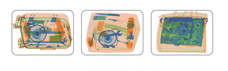 Máy soi hành lý X-ray Safeway TH100100 Hình ảnh sau khi đi qua máy soi hành lý X-ray Safeway TH100100