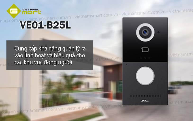 Nút nhấn camera chuông cửa ZKTeco VE01-B25L Nút nhấn camera chuông cửa ZKTeco VE01-B25L