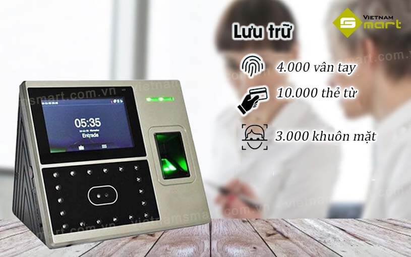 Máy chấm công khuôn mặt và vân tay ZKTeco uFACE800 Máy chấm công Uface-800 có bộ nhớ lưu trữ lớn