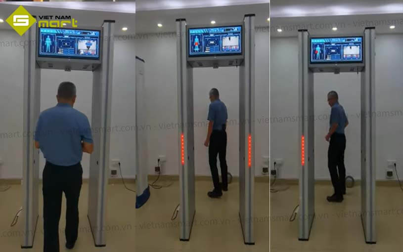 Cổng dò kim loại đo thân nhiệt Safeway AT9000 