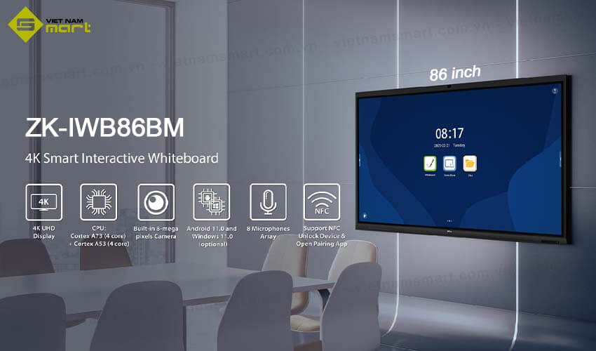 Màn hình tương tác ZKTeco ZK-IWB86BM Màn hình tương tác thông minh ZKTeco ZK-IWB86BM
