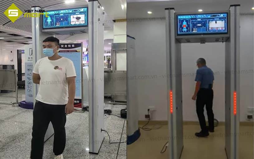 Cổng dò kim loại đo thân nhiệt Safeway AT9000 