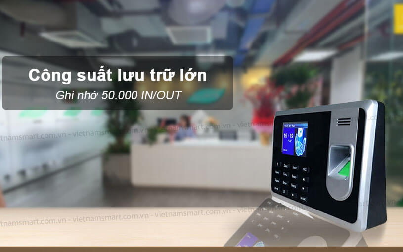 Máy chấm công vân tay GiGaTa T8A Khả năng lưu trữ của máy chấm công vân tay GiGaTa T8A