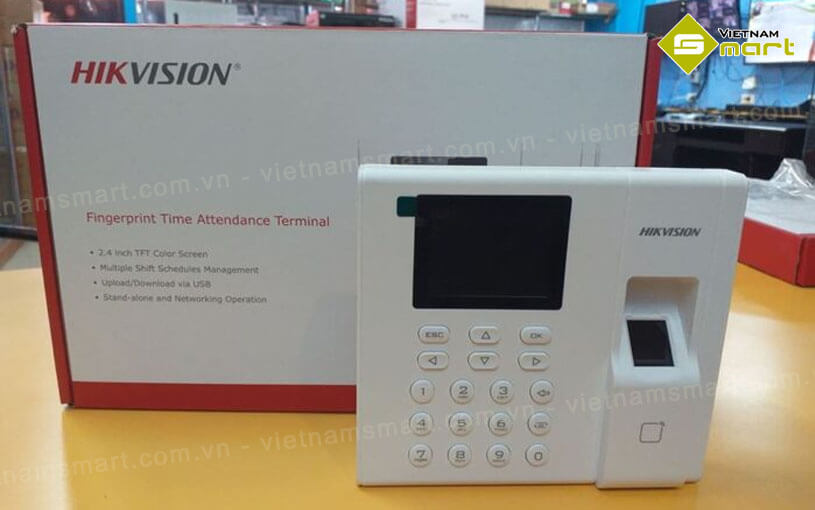 Máy chấm công vân tay Hikvision DS-K1A8503F hiện đại được tích hợp nhiều tính năng đời mới nhất