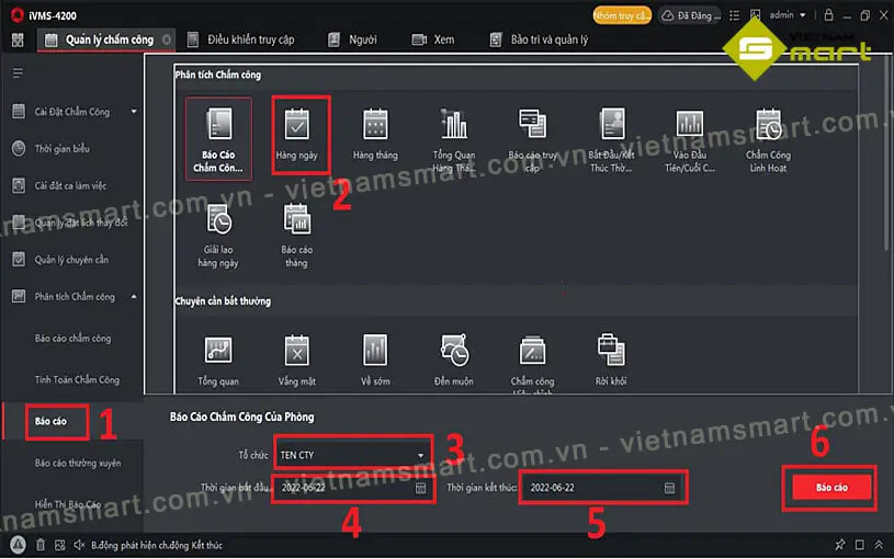 Máy chấm công Hikvision sử dụng phần mềm nào để quản lý nhân sự? Xuất báo cáo và dữ liệu chấm công của nhân viên