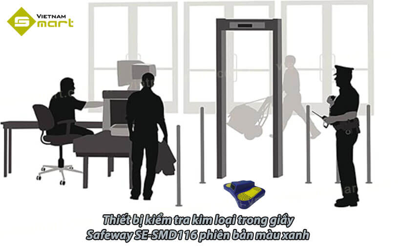 Thiết bị phát hiện kim loại trong giầy Safeway SE-SMD116 (màu xanh) Thiết bị phát hiện kim loại Safeway SE-SMD116 (màu xanh) công cụ để kiểm tra an ninh dưới đế giày