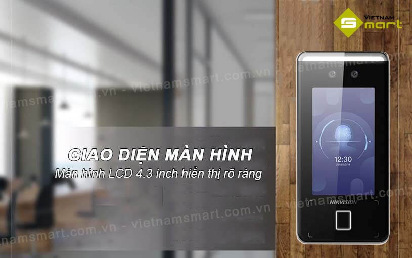 Máy chấm công khuôn mặt DS-K1T341CMF có màn hình màu 4.3 inch dễ quan sát