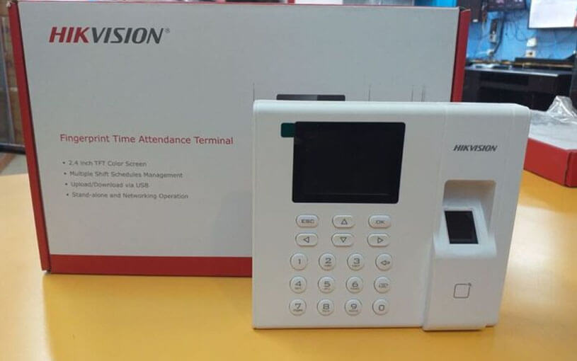 Máy chấm công vân tay Hikvision DS-K1A8503MF-B