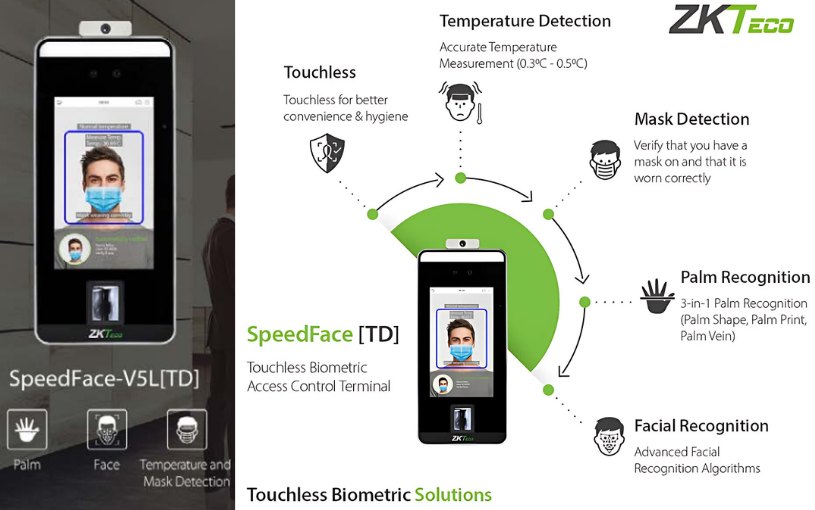 Máy chấm công khuôn mặt đo thân nhiệt SpeedFace-V5L(TD) Lợi ích của thiết bị chấm công ZKTeco SpeedFace V5L TD
