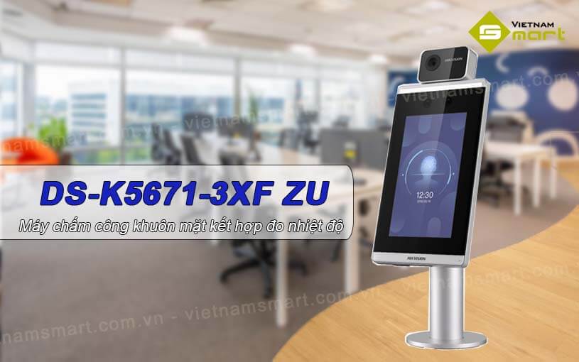 Máy chấm công khuôn mặt DS-K5671-3XF ZU đo nhiệt độ