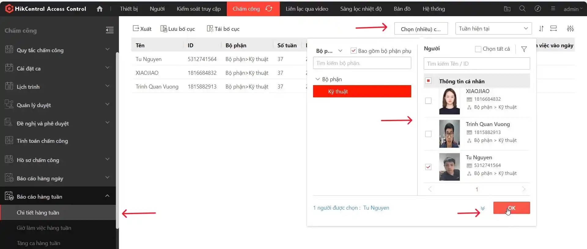 Hướng dẫn xem và xuất báo cáo chấm công trên HikCentral Access Control