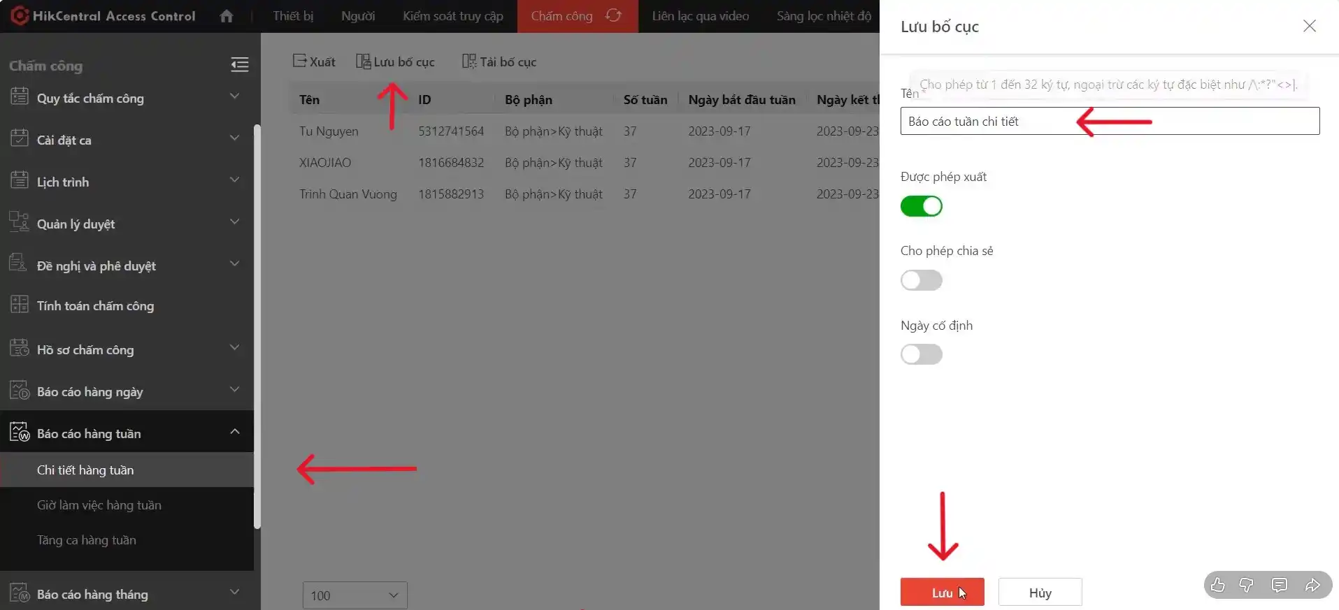 Hướng dẫn xem và xuất báo cáo chấm công trên HikCentral Access Control