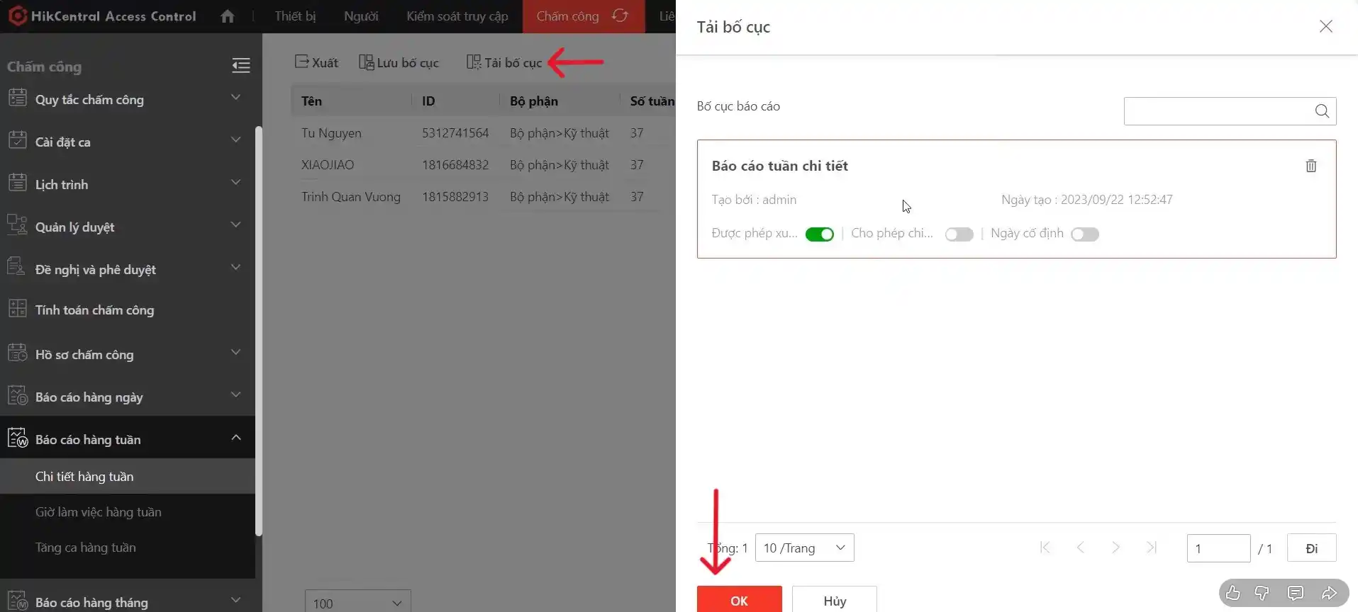 Hướng dẫn xem và xuất báo cáo chấm công trên HikCentral Access Control