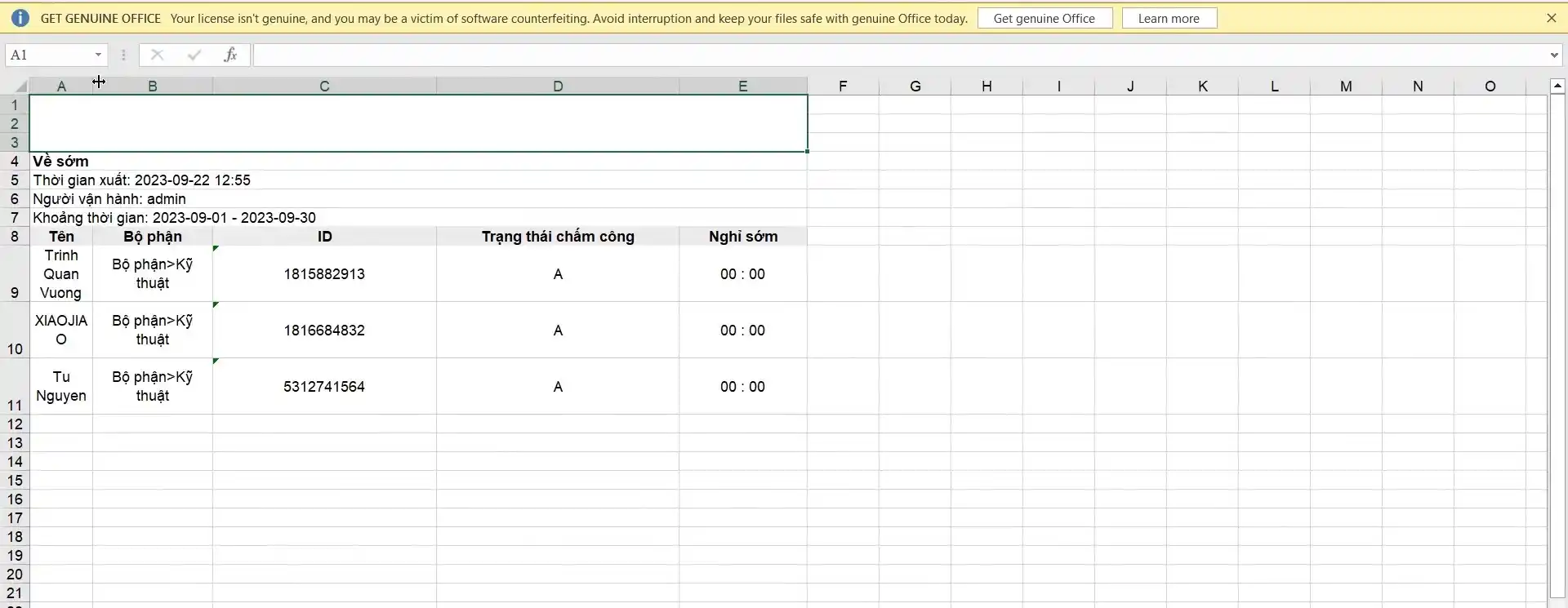 Hướng dẫn xem và xuất báo cáo chấm công trên HikCentral Access Control