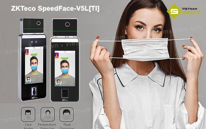 Máy chấm công khuôn mặt SpeedFace-V5L[TI] kết hợp đo thân nhiệt