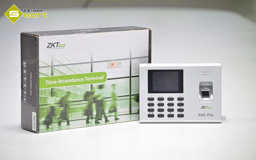 Máy chấm công vân tay ZKTeco K40 Pro Máy chấm công vân tay ZKTeco K40 Pro chính hãng được phân phối bởi VietnamSmart