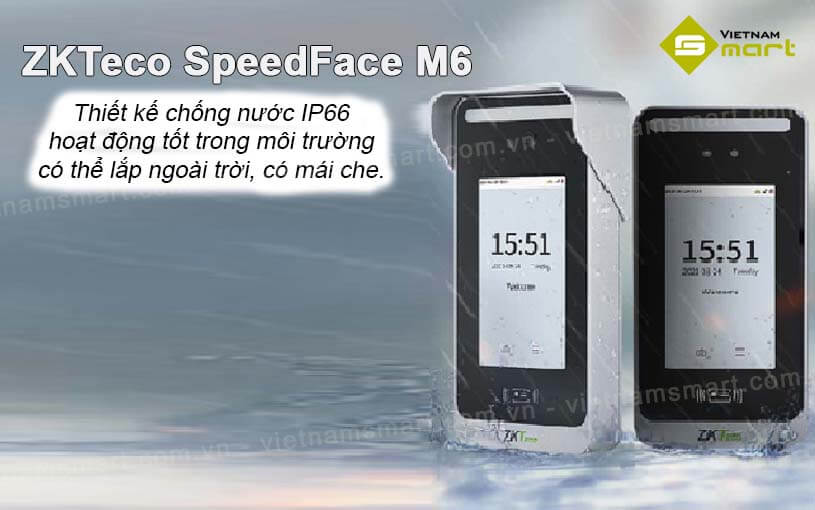 Máy chấm công kiểm soát ra vào khuôn mặt ZKTeco SpeedFace M6