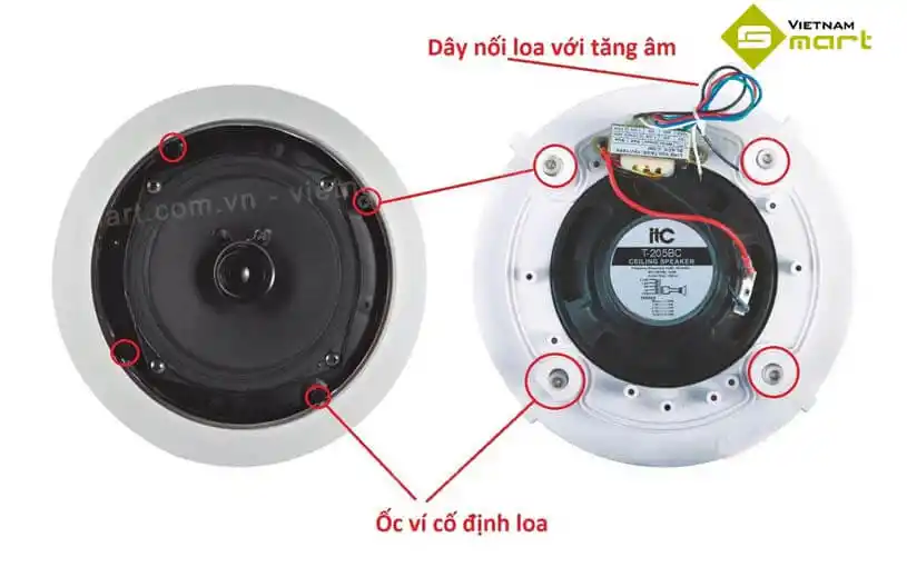 Loa âm trần ITC T-206BC (1.25W - 2.5W - 5W - 10W)