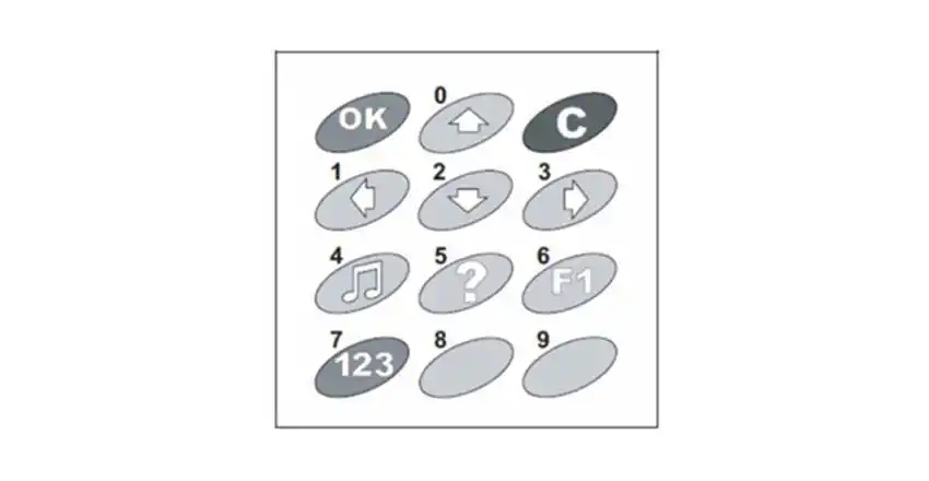 Hướng dẫn sử dụng cổng dò kim loại Metor 6S chi tiết Bàn phím trên cửa cổng dò kim loại Metor 6S