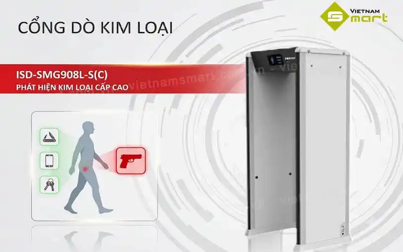 Cổng dò Hikvision ISD-SMG908L-S(C) phát hiên kim loại thông minh