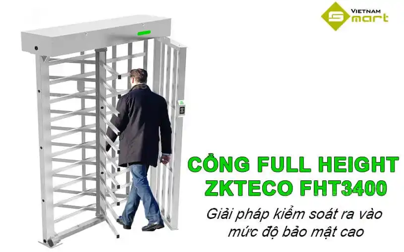Cổng lồng xoay full height ZKTeco FHT3400 Cổng lồng xoay Full Height ZKTeco FHT3400 kiểm soát ra vào an ninh tối ưu