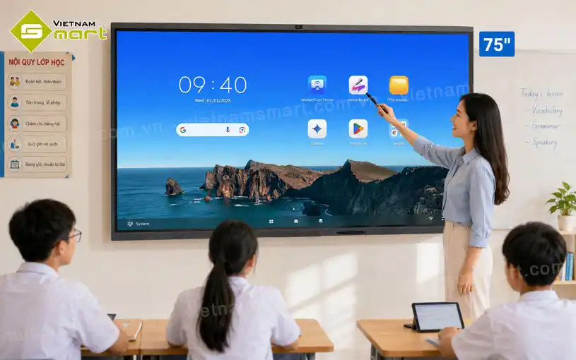 Màn hình tương tác thông minh Hikvision DS-D5A75RB/B3 75 inch 4K Màn hình tương tác thông minh Hikvision DS-D5A75RB/B3 75 inch 4K phù hợp để giảng dạy trong lớp học