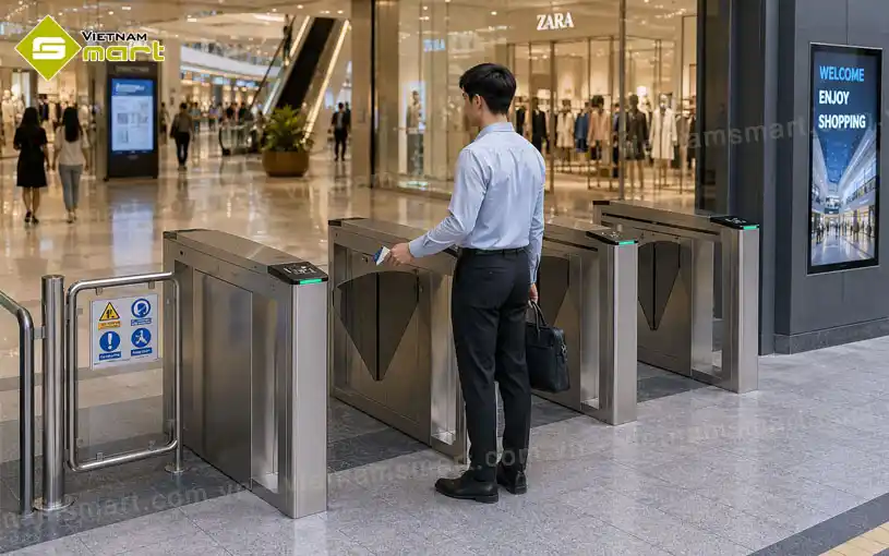 Cổng phân làn Flap Barrier ZKTeco FBL400 Cổng phân làn Flap Barrier ZKTeco FBL400 kiểm soát lối vào thông minh ứng dụng để kiểm soát lối đi bộ trong không gian hẹp