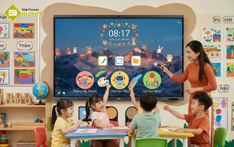 Màn hình tương tác thông minh 98 inch ZKTeco SC02-I398A chính hãng được phân phối bởi VietnamSmart
